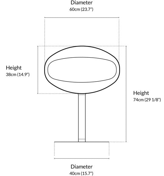Biofireplace Cocoon Pedestal stainless steel polished
