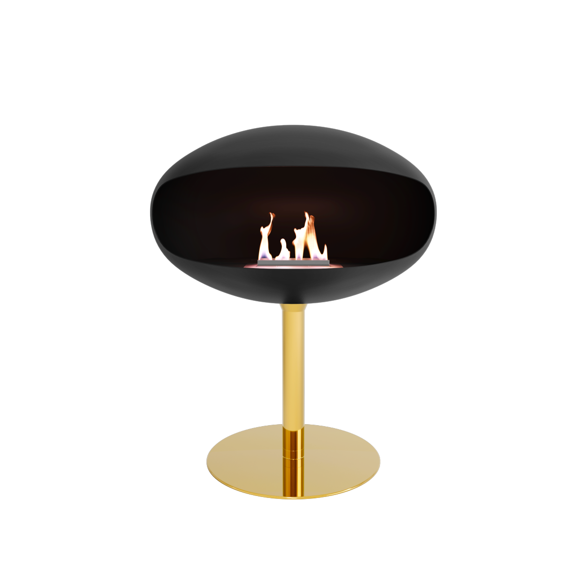 Biofireplace Cocoon Pedestal black with brass base