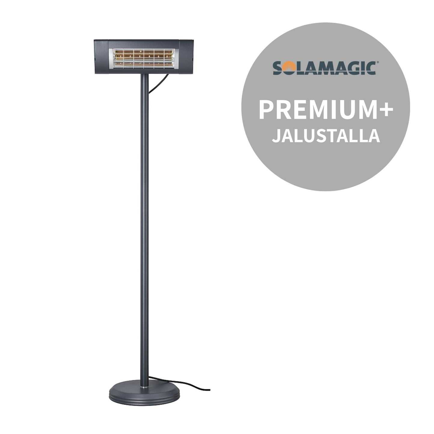 Terassilämmtin Solamagic PREMIUM+ 2000 jalustalla antrasiitti
