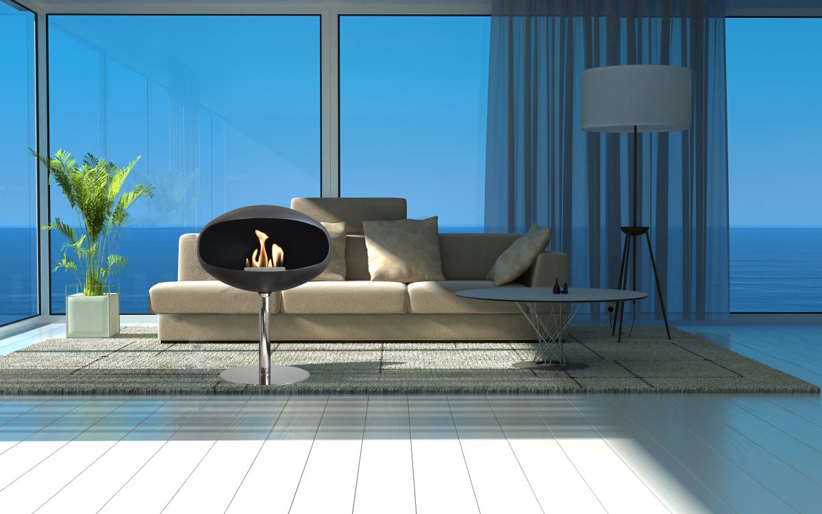 Biofireplace Cocoon Pedestal black with steel base