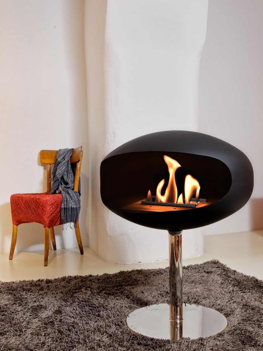 Biofireplace Cocoon Pedestal black with steel base