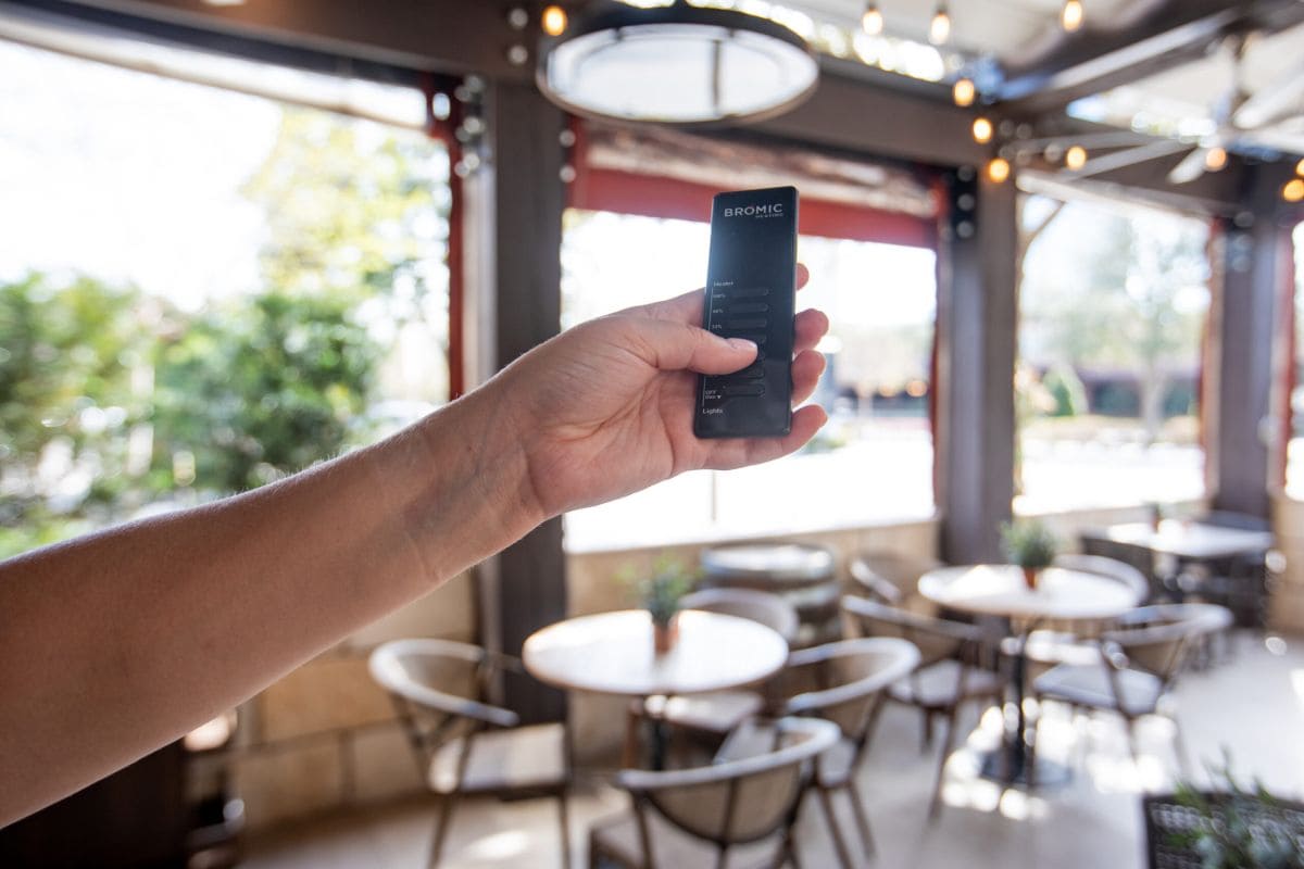 bromic eclipse patio heater adjusted by remote control