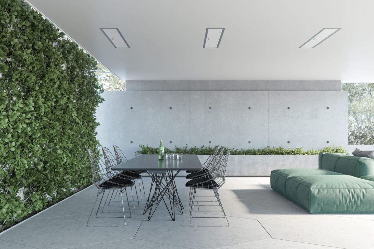 Bromic Platinum recessed patio heaters at amazingly neat terrace area