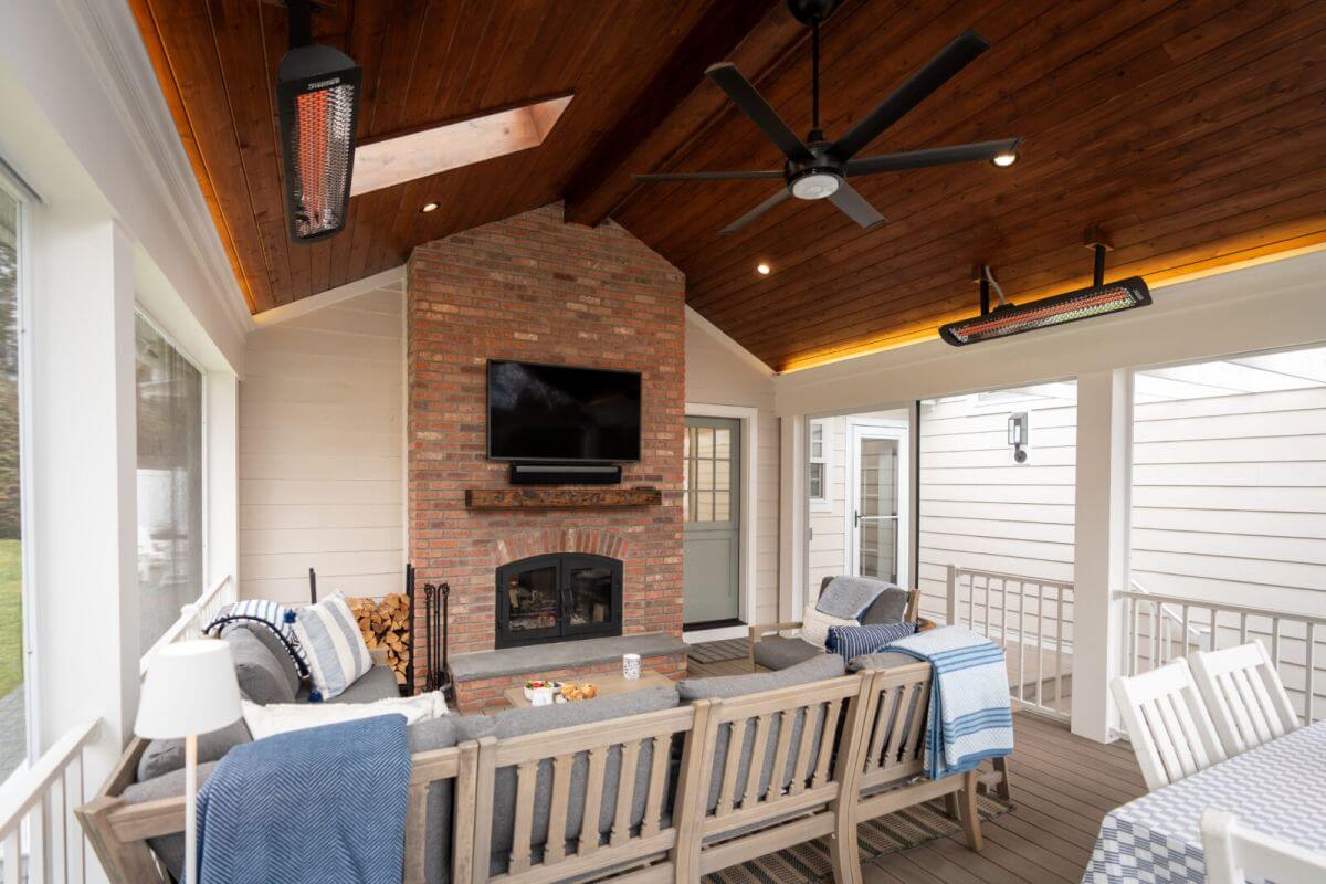 Bromic Tungsten patio heaters at beautiful home terrace