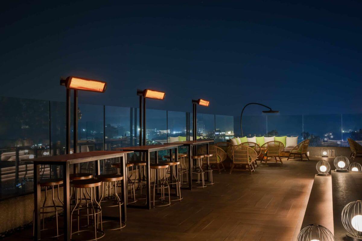 Bromic Tungsten patio heaters at roof terrace area