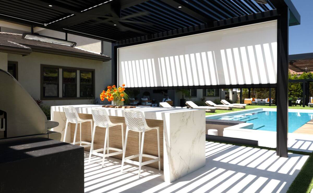 Bromic Tungsten patio heaters at nice home terrace