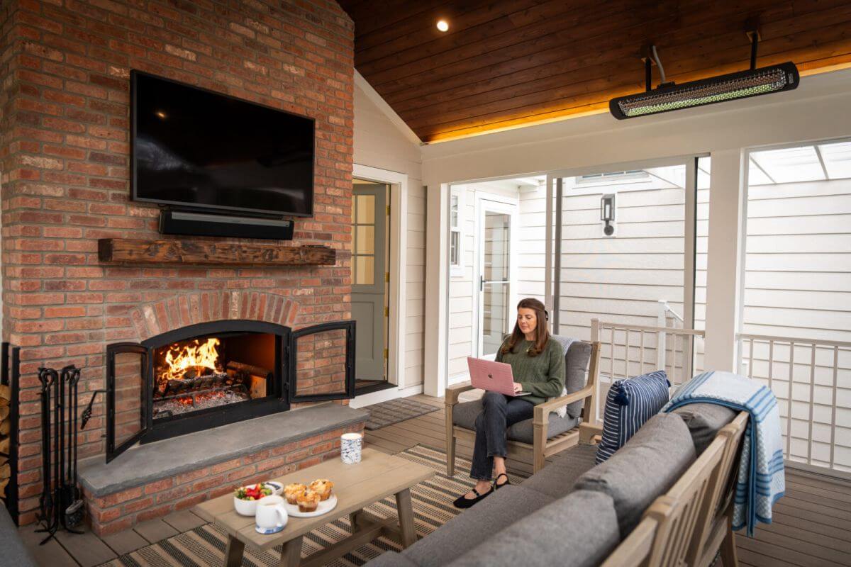 Bromic Tungsten patio heaters at cozy home terrace
