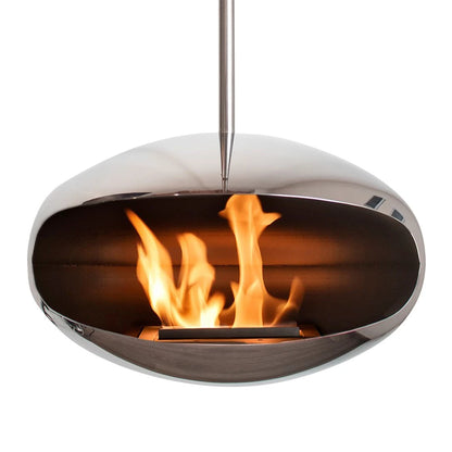 Biofireplace Cocoon Aeris polished stainless steel