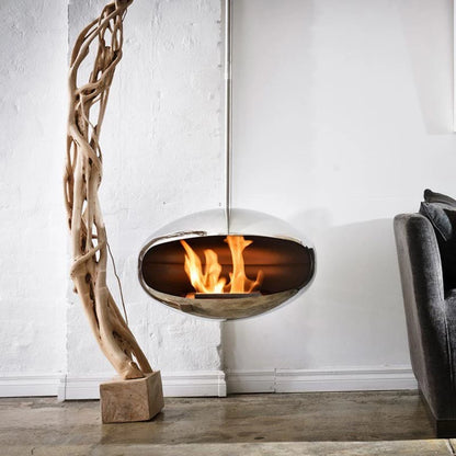 Biofireplace Cocoon Aeris polished stainless steel
