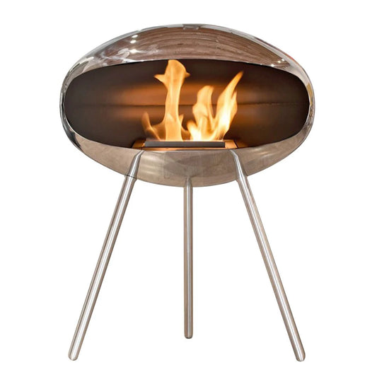 Biofireplace Cocoon Terra stainless steel polished