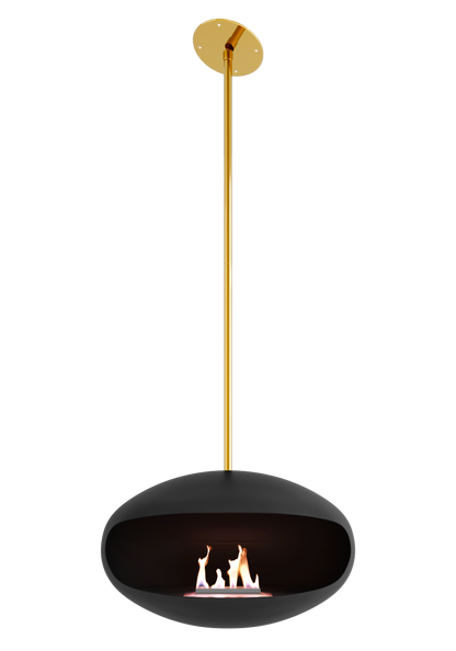 Biofireplace Cocoon Aeris black with brass rod