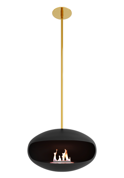 Biofireplace Cocoon Aeris black with brass rod