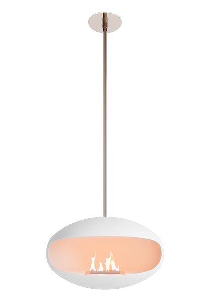 Biofireplace Cocoon Aeris white with steel rod