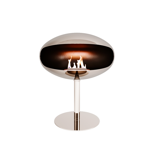 Biofireplace Cocoon Pedestal stainless steel polished