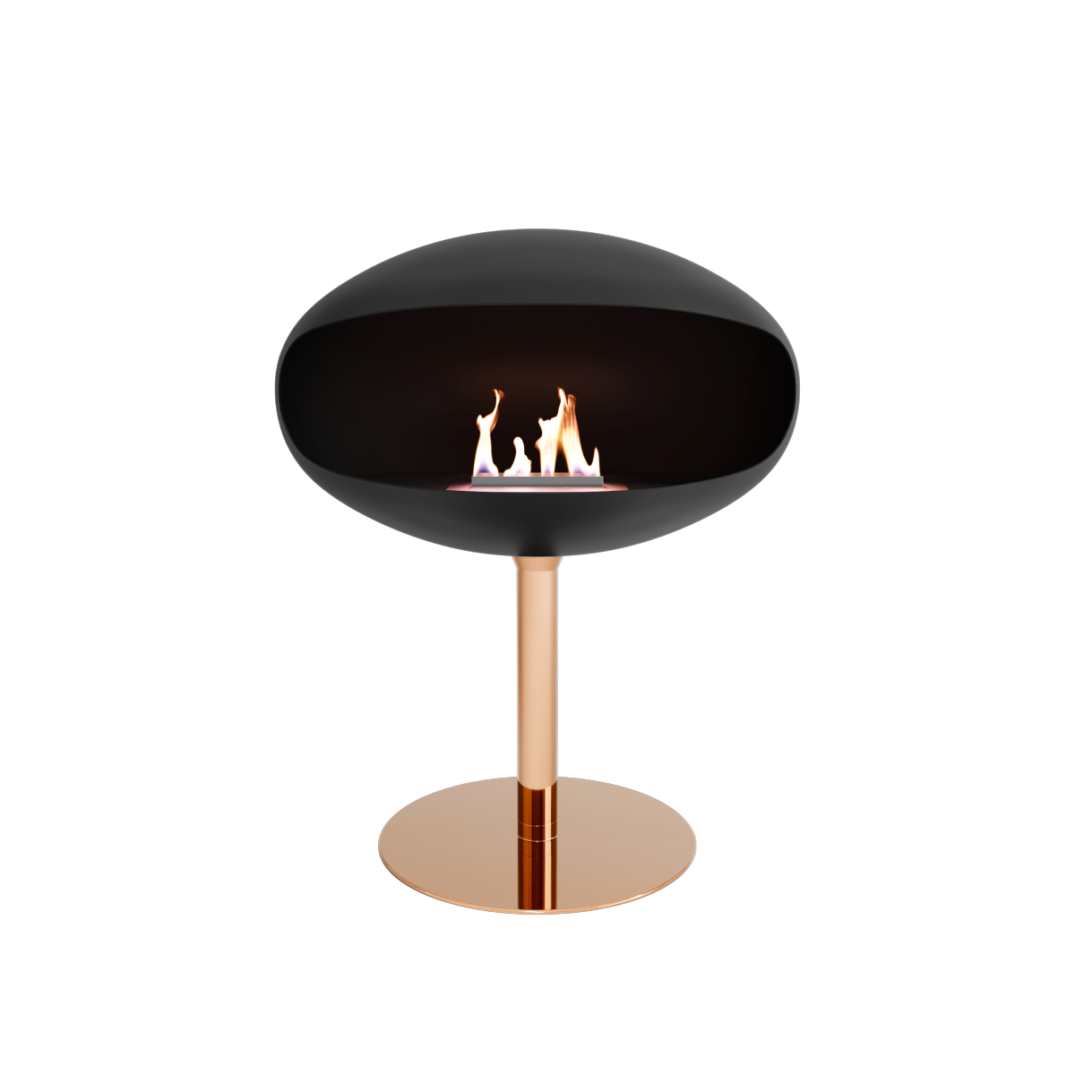 Biofireplace Cocoon Pedestal black with copper base