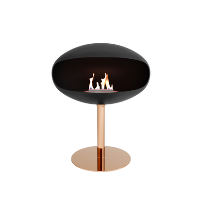 Biofireplace Cocoon Pedestal black with copper base