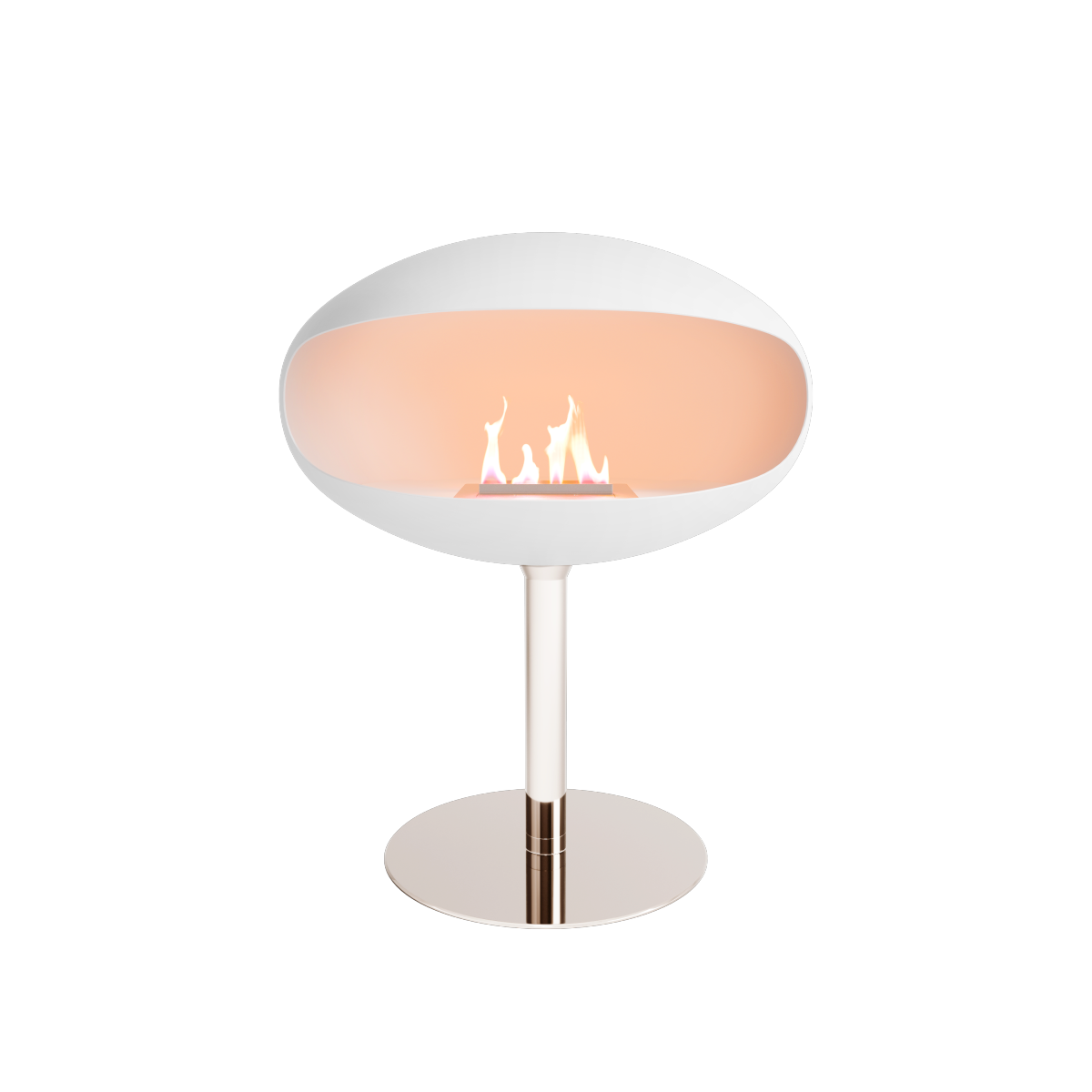 Biofireplace Cocoon Pedestal white with steel base