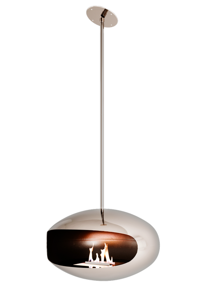 Biofireplace Cocoon Aeris polished stainless steel