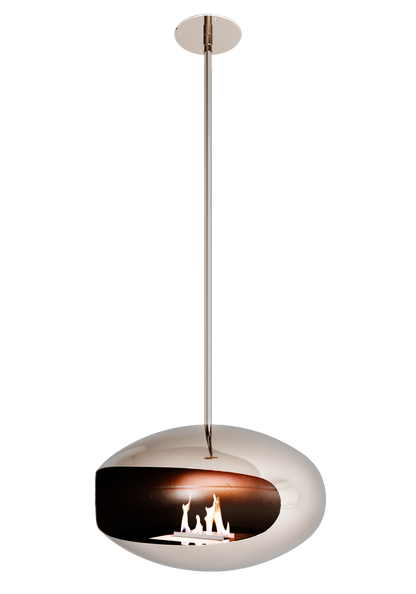 Biofireplace Cocoon Aeris polished stainless steel