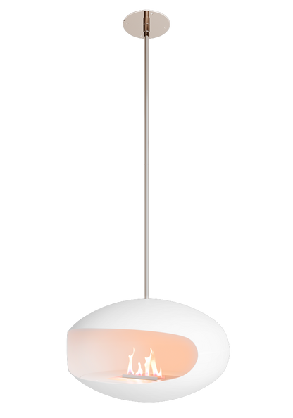 Biofireplace Cocoon Aeris white with steel rod