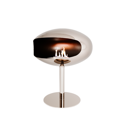 Biofireplace Cocoon Pedestal stainless steel polished