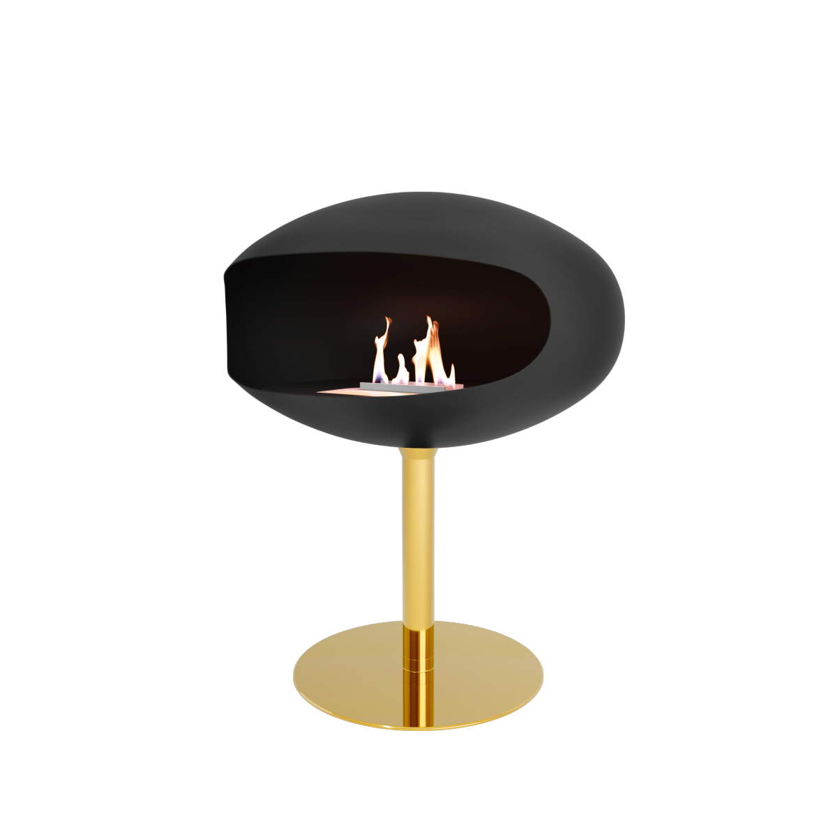 Biofireplace Cocoon Pedestal black with brass base
