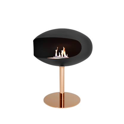 Biofireplace Cocoon Pedestal black with copper base