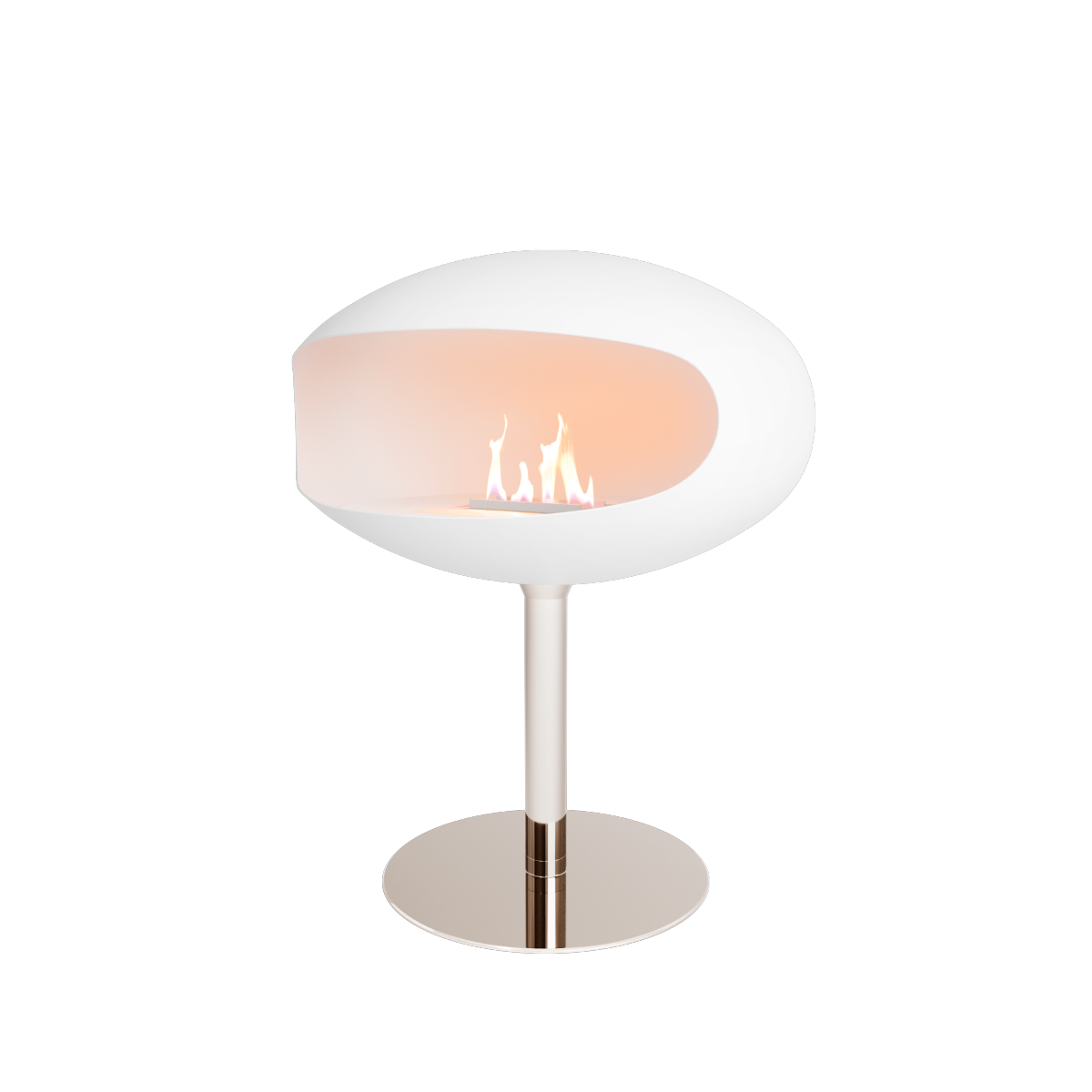 Biofireplace Cocoon Pedestal white with steel base