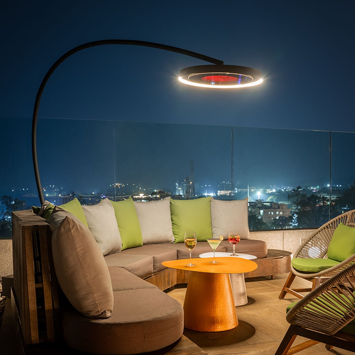bromic eclipse portable patio heater at roof terrace