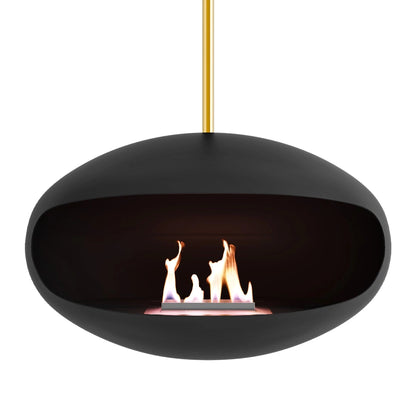 Biofireplace Cocoon Aeris black with brass rod