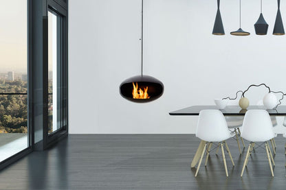 Biofireplace Cocoon Aeris black with steel rod