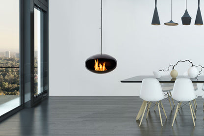 Biofireplace Cocoon Aeris black with steel rod