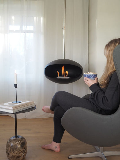 Biofireplace Cocoon Aeris black with steel rod