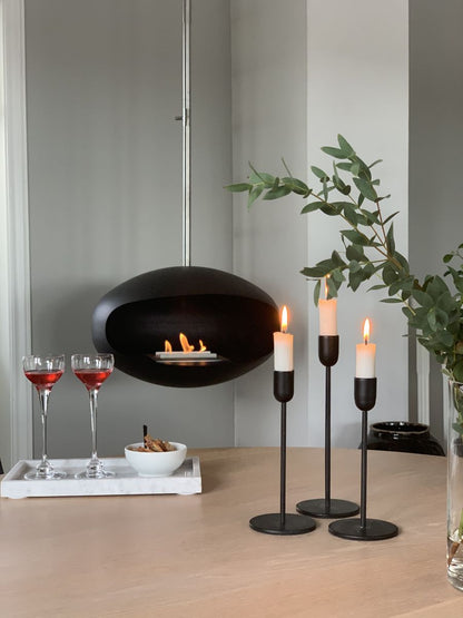 Biofireplace Cocoon Aeris black with steel rod