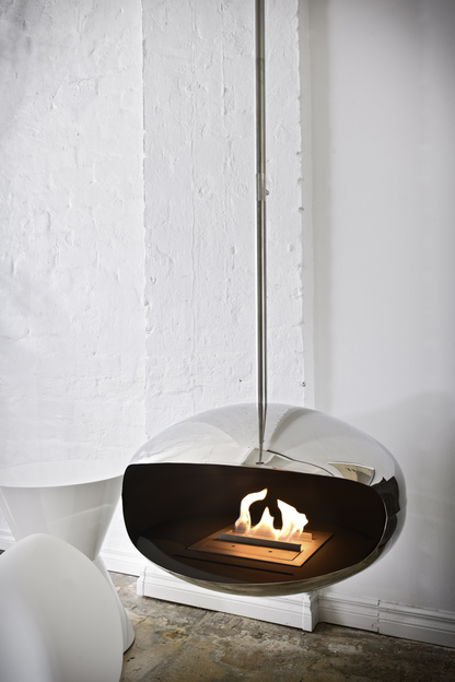 Biofireplace Cocoon Aeris polished stainless steel