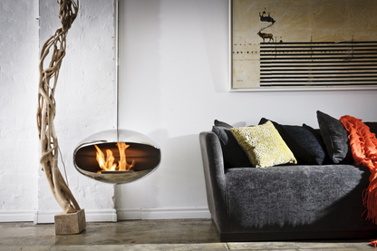 Biofireplace Cocoon Aeris polished stainless steel