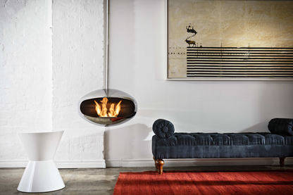 Biofireplace Cocoon Aeris polished stainless steel