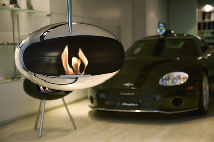 Biofireplace Cocoon Aeris polished stainless steel