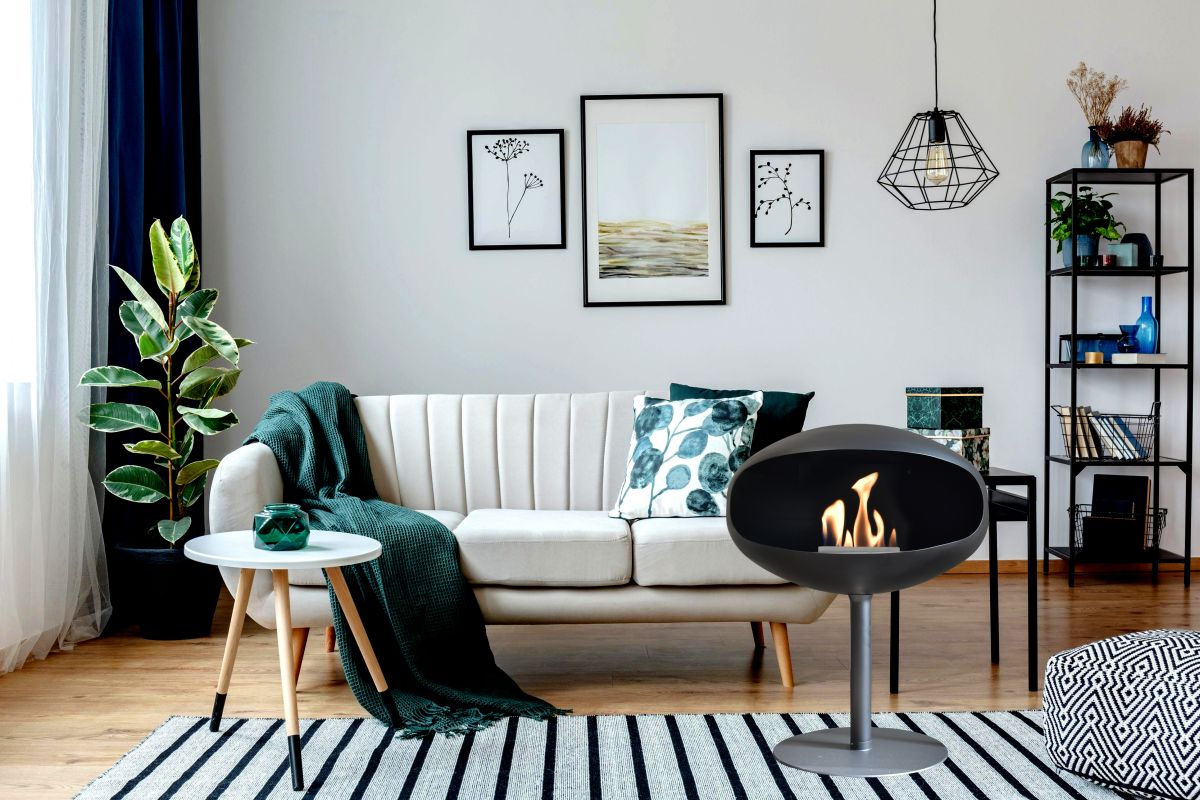Biofireplace Cocoon Pedestal all black