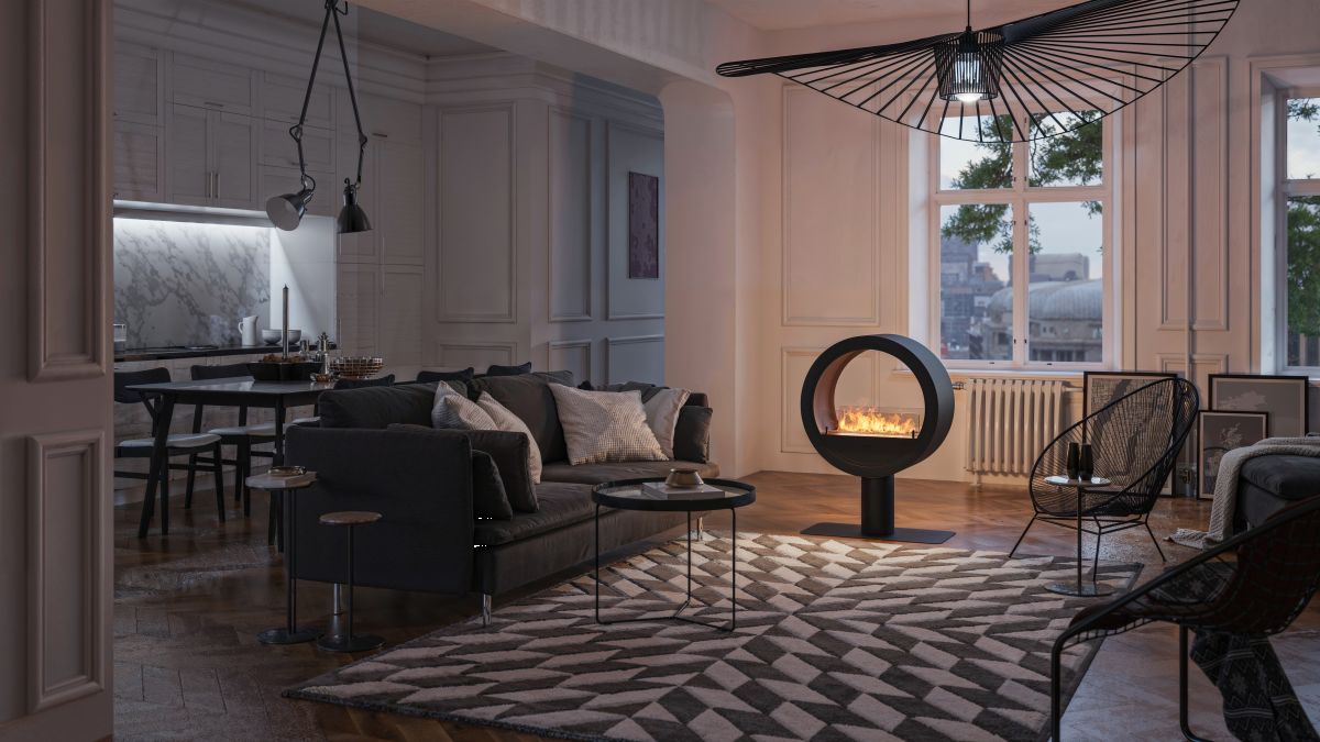 Biofireplace Infire Incircle Stand 2Side