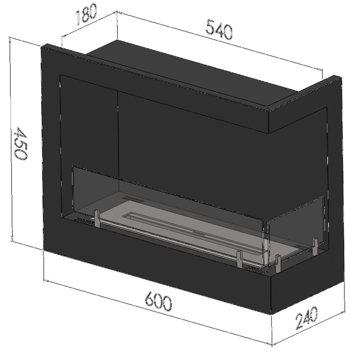 Biotakka SIMPLEfire Corner 600 L/R