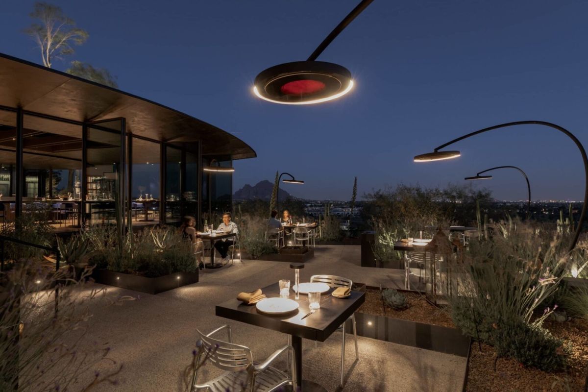 bromic eclipse portable patio heater at restaurant terrace