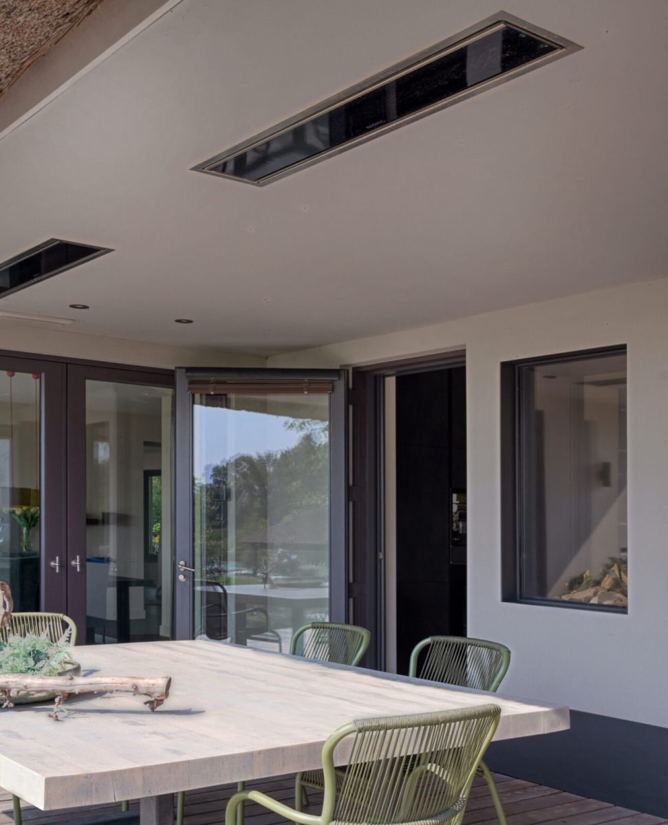 Bromic Platinum recessed outdoor heaters at terrace area